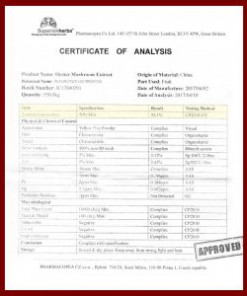 Austernpilz Extrakt Analysenzertifikat